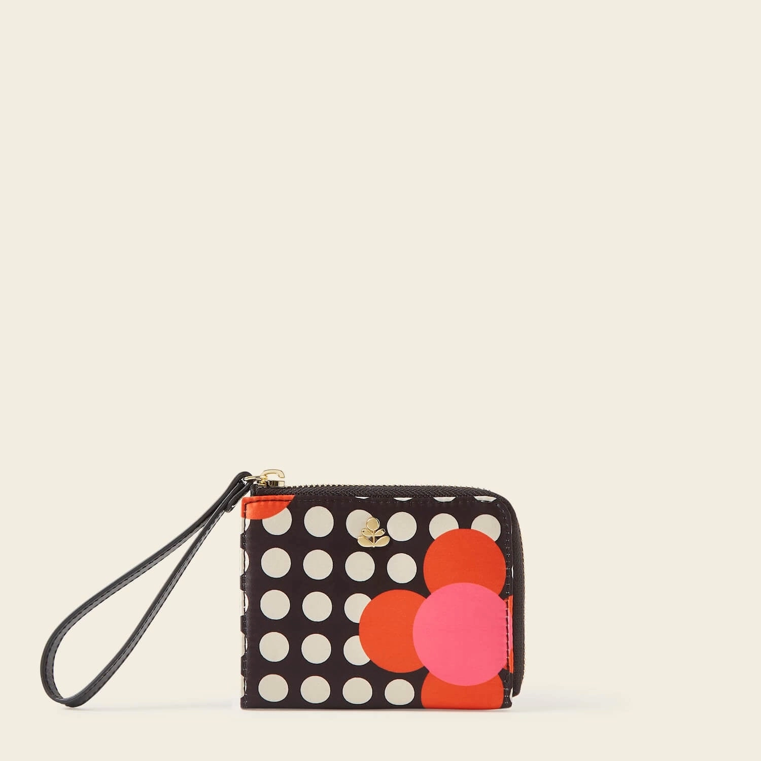 Versatile Storage Carla Zip Purse - Fuchsia Flower Polka Dot