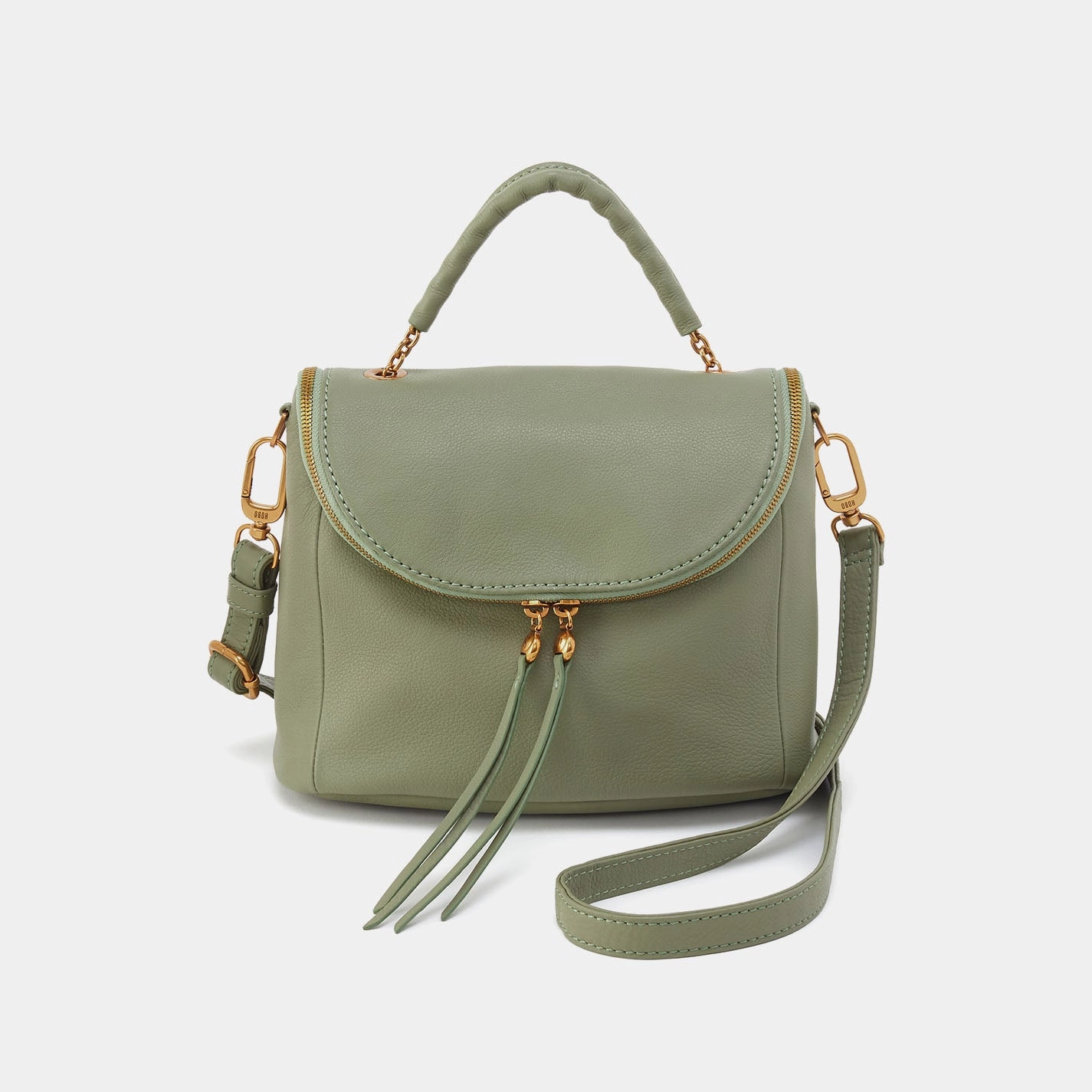 Daily Journey Fern Top Handle Satchel In Pebbled Leather - Watercress