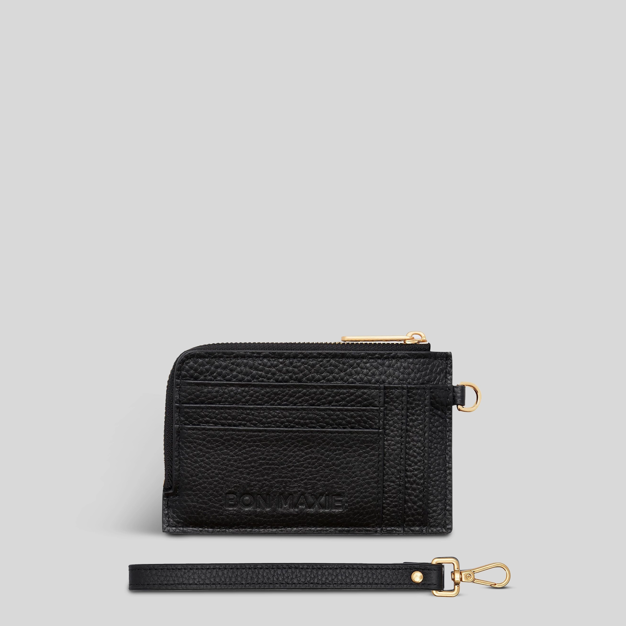 Functional Organizer Everyday Mini Wallet in full-grain pebbled leather -- Black