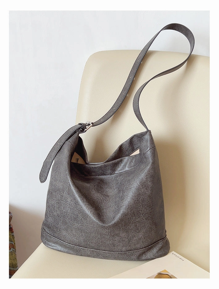 Elena Handbags Retro Bucket Leather Bag On The Go Practical Carry