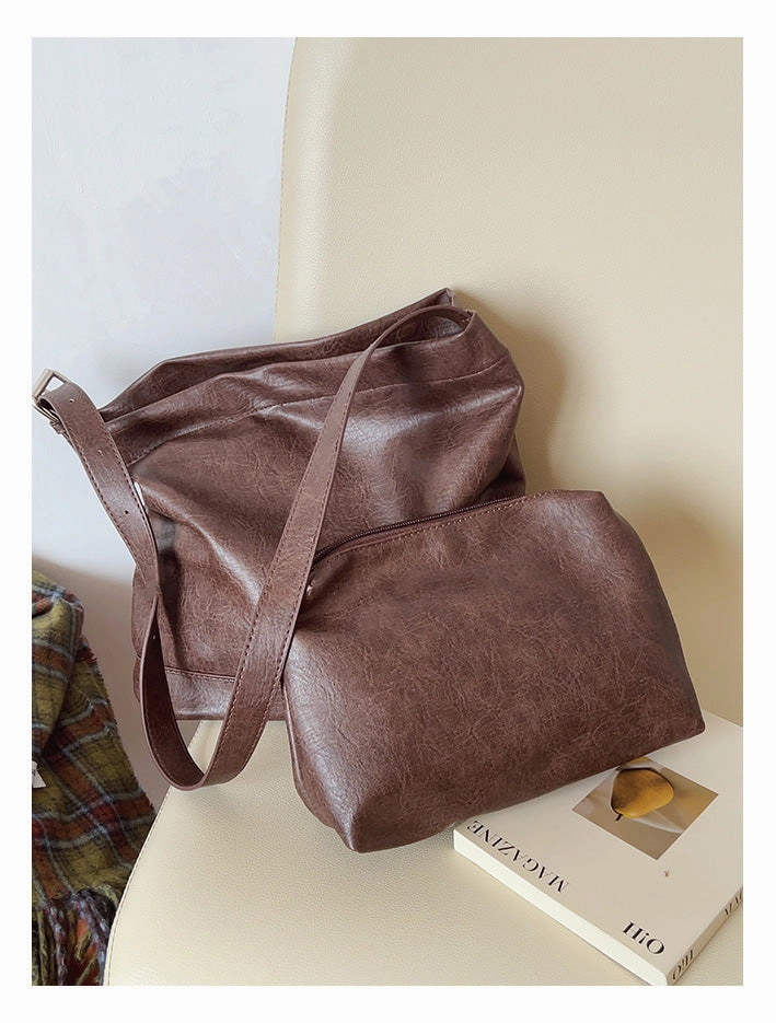 Trendy Carry Elena Handbags Retro Bucket Leather Bag