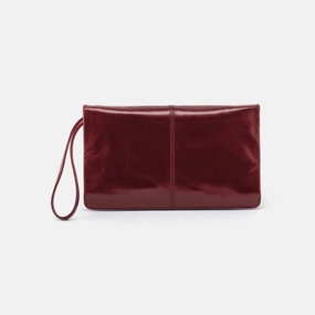 Fashion Edge Luxury Inspiration Evolve Wristlet in Polished Leather - Saddleberry