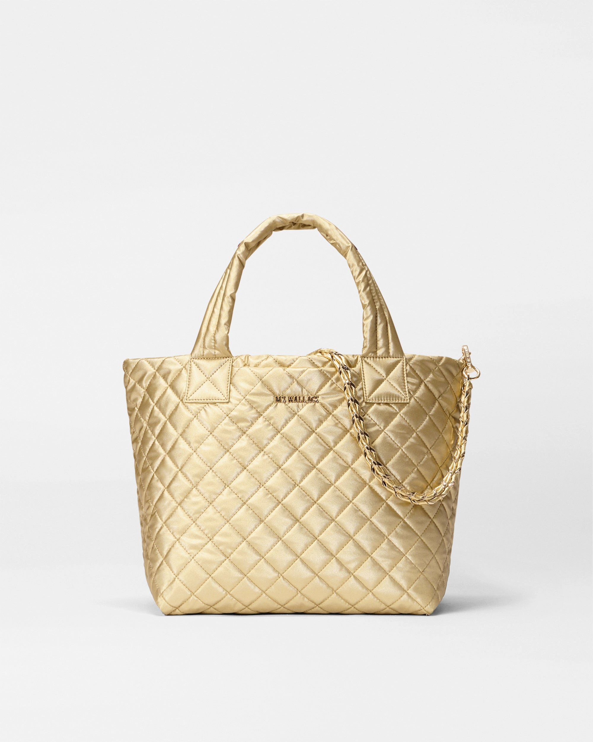 Light Gold Pearl Small Metro Tote Deluxe w/ Chain Offers practical and stylish storage for your essentials