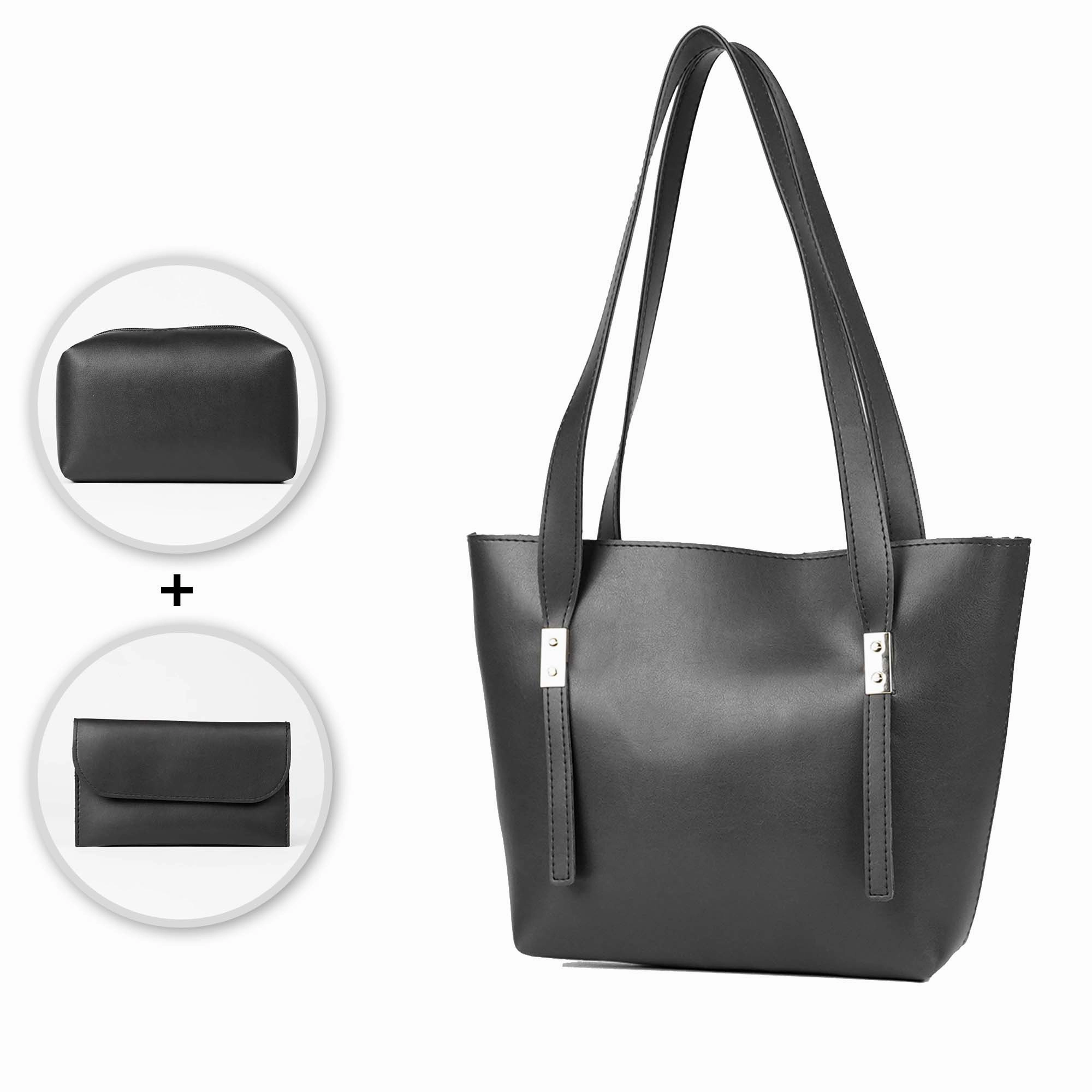 Falcon tote set of 3 Bag black Urban Fashion Elegant Craftsmanship