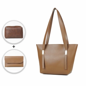 Simple Elegance Falcon tote set of 3 Bag brown