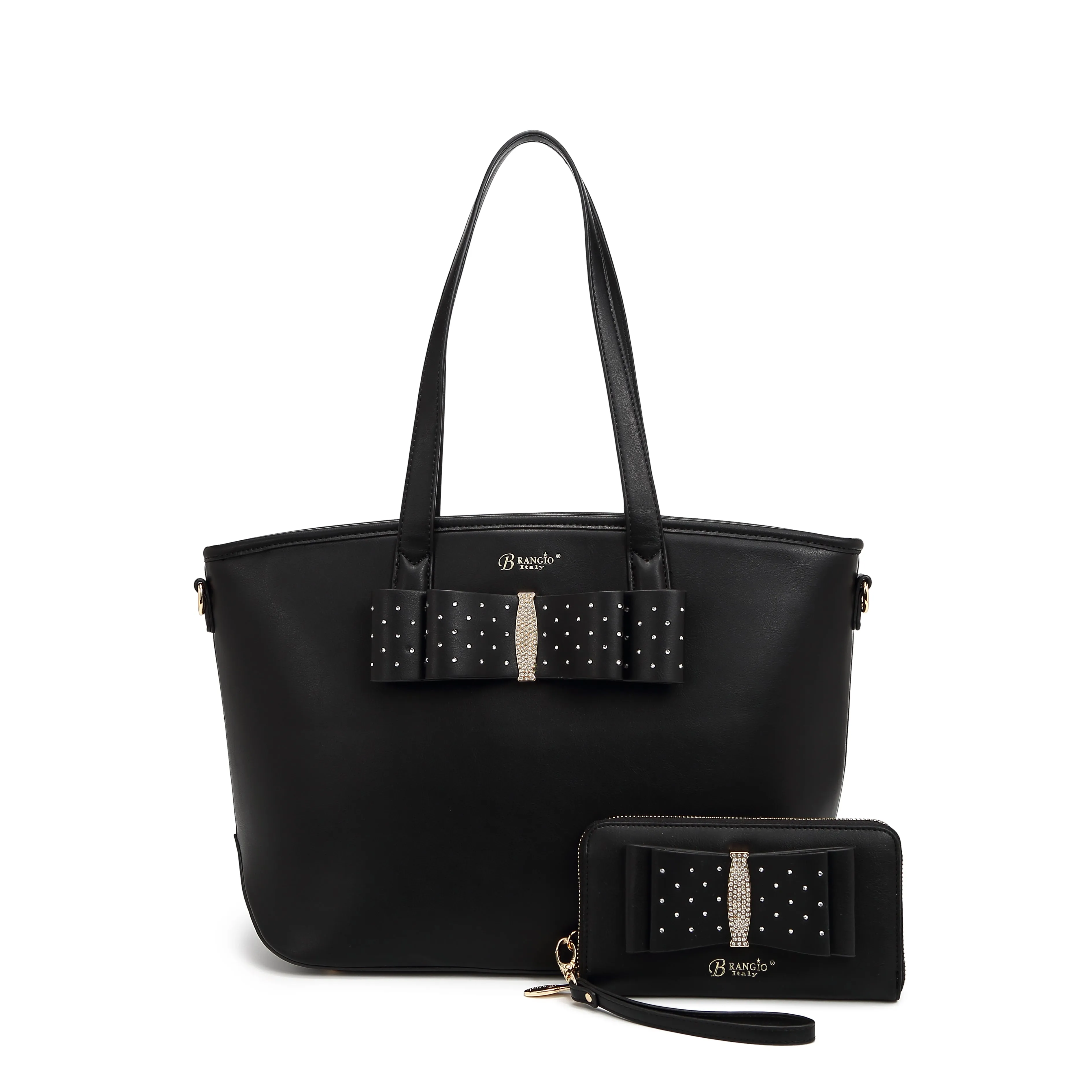 Chic Fashion Brangio Elegant Bow Tote & Wallet Set