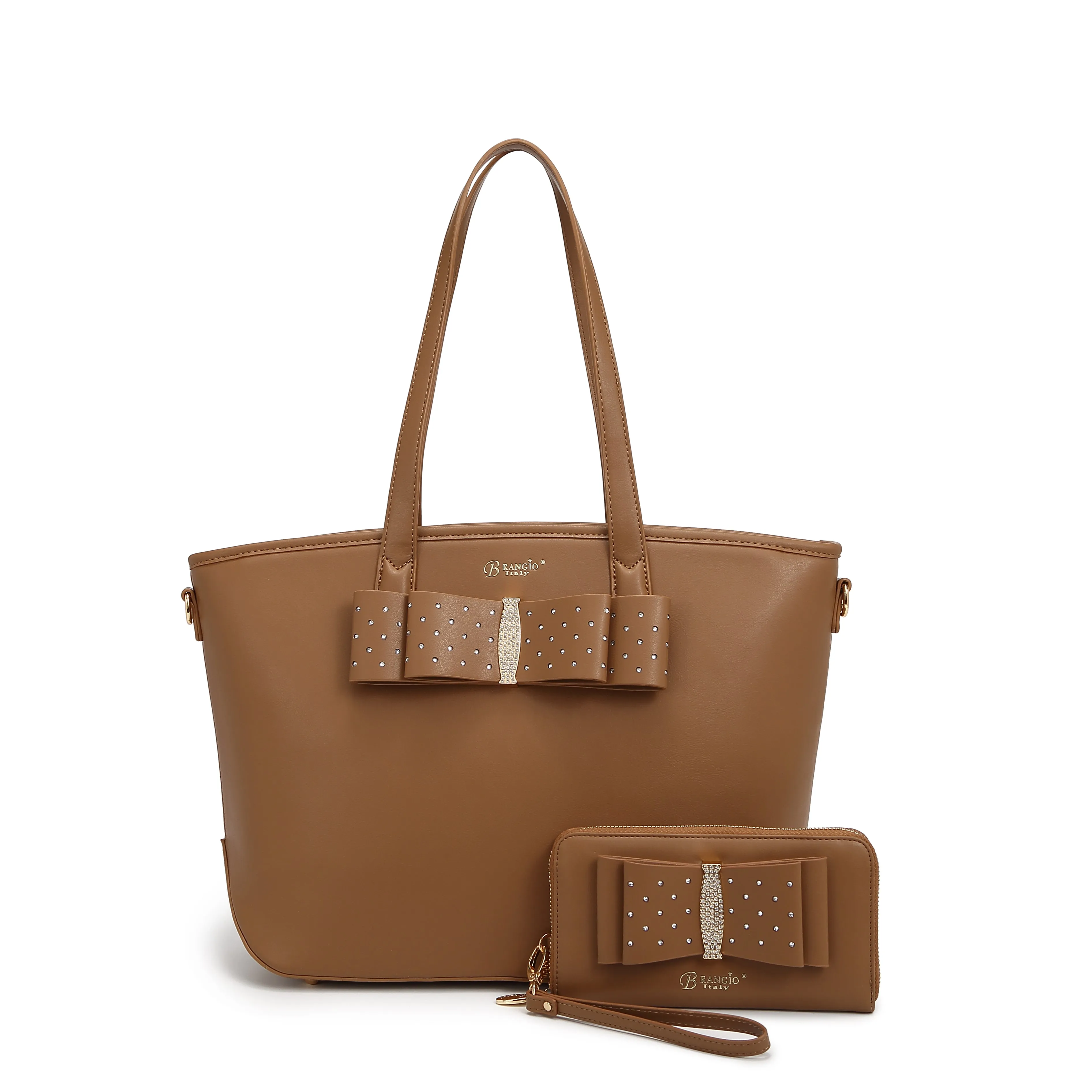 Brangio Elegant Bow Tote & Wallet Set Unique shape carrier Design Vision