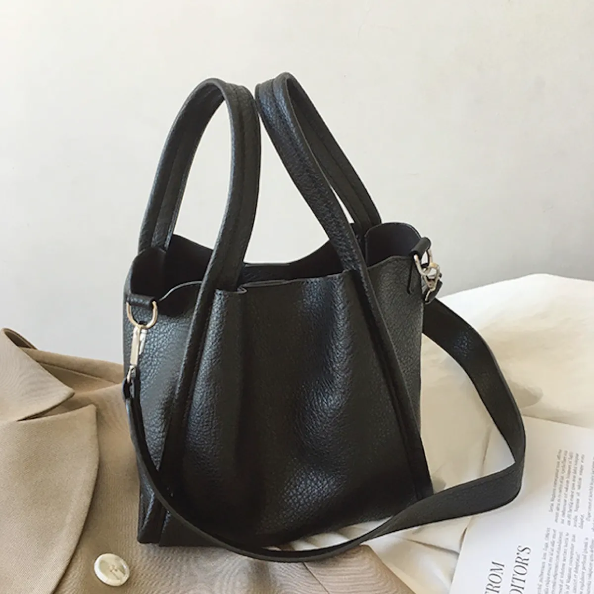 Elena Handbags Ultra Soft Leather Bucket Bag Quality craftsmanship
