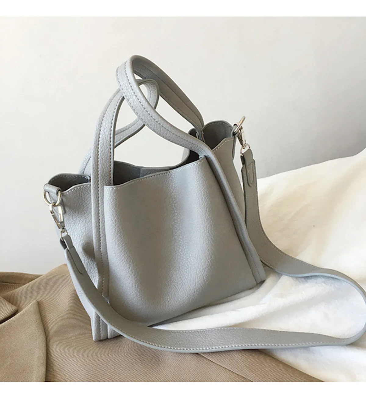 Elena Handbags Ultra Soft Leather Bucket Bag Eco Friendly Everyday Functionality