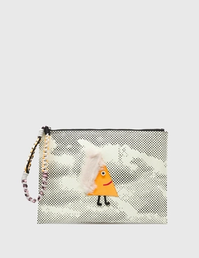 premium design Fashion Accent Fidelio Almond Leather Pouch - Peaky Keeper Applique