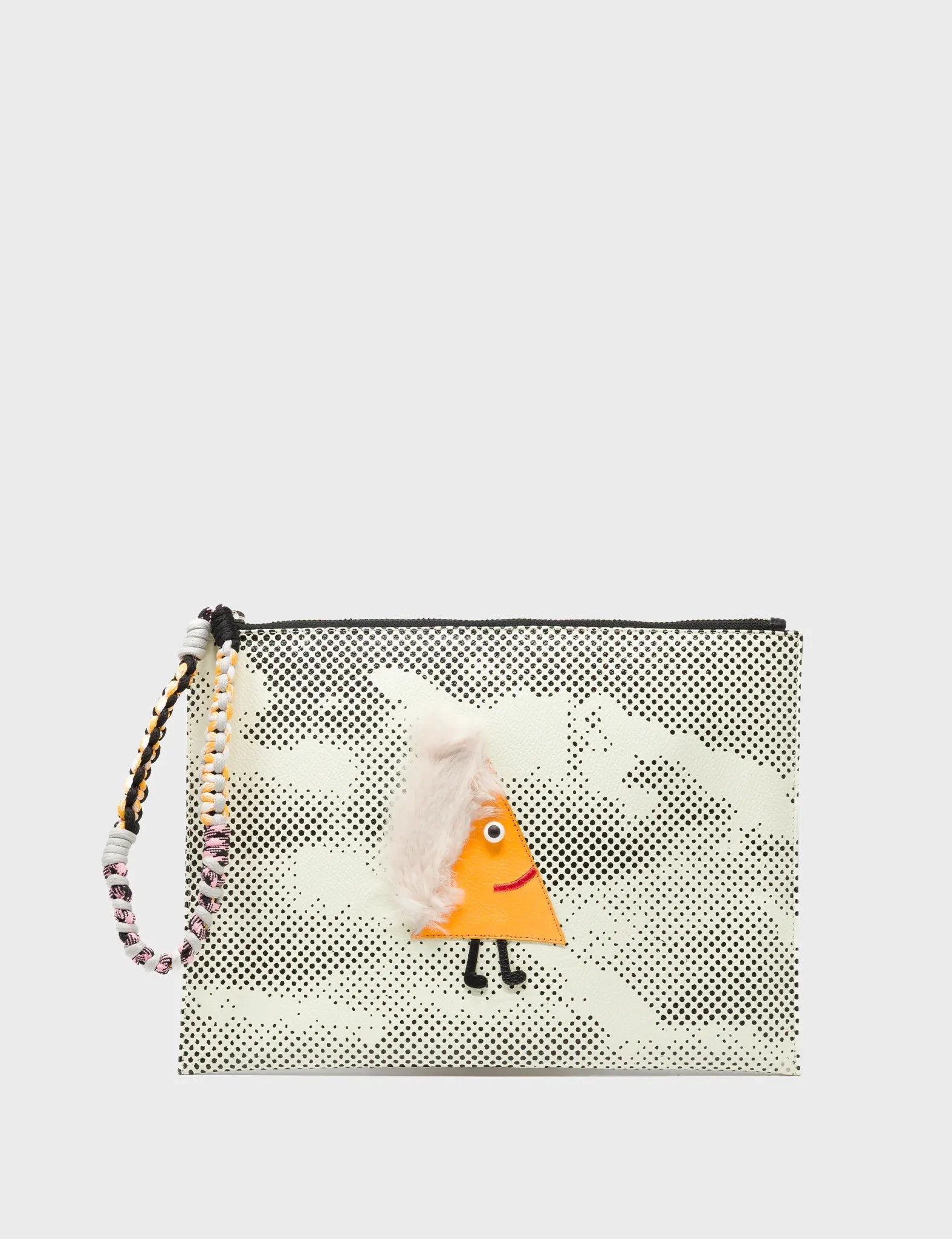 premium design Fashion Accent Fidelio Almond Leather Pouch - Peaky Keeper Applique