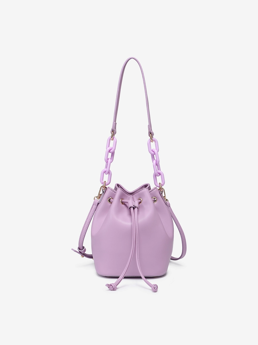 Classic Touch Graceful Look Cordelia Vegan Drawstring Bucket Bag