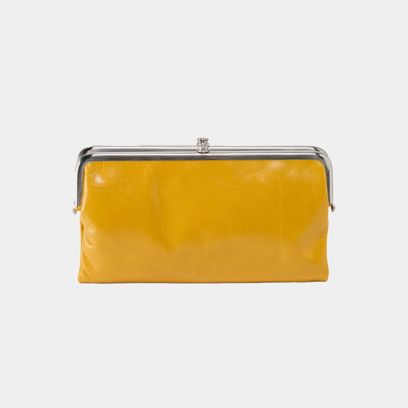 Lauren Clutch-Wallet In Polished Leather - Sun Glow Street Style Evening Wear