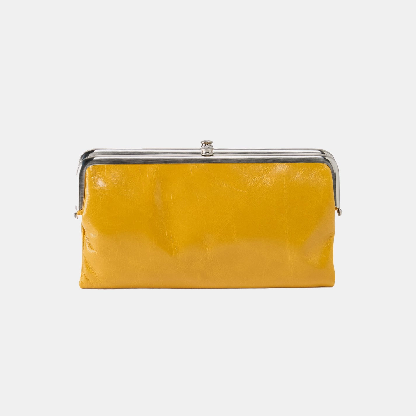 Lauren Clutch-Wallet In Polished Leather - Sun Glow Trendy card case Elegant Utility