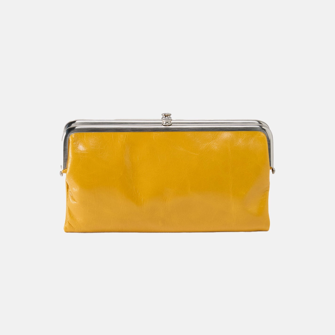 Modern Elegance Lauren Clutch-Wallet In Polished Leather - Sun Glow