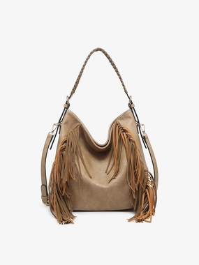 Elegant Edge Stylish Design Sav Vegan Fringe Hobo
