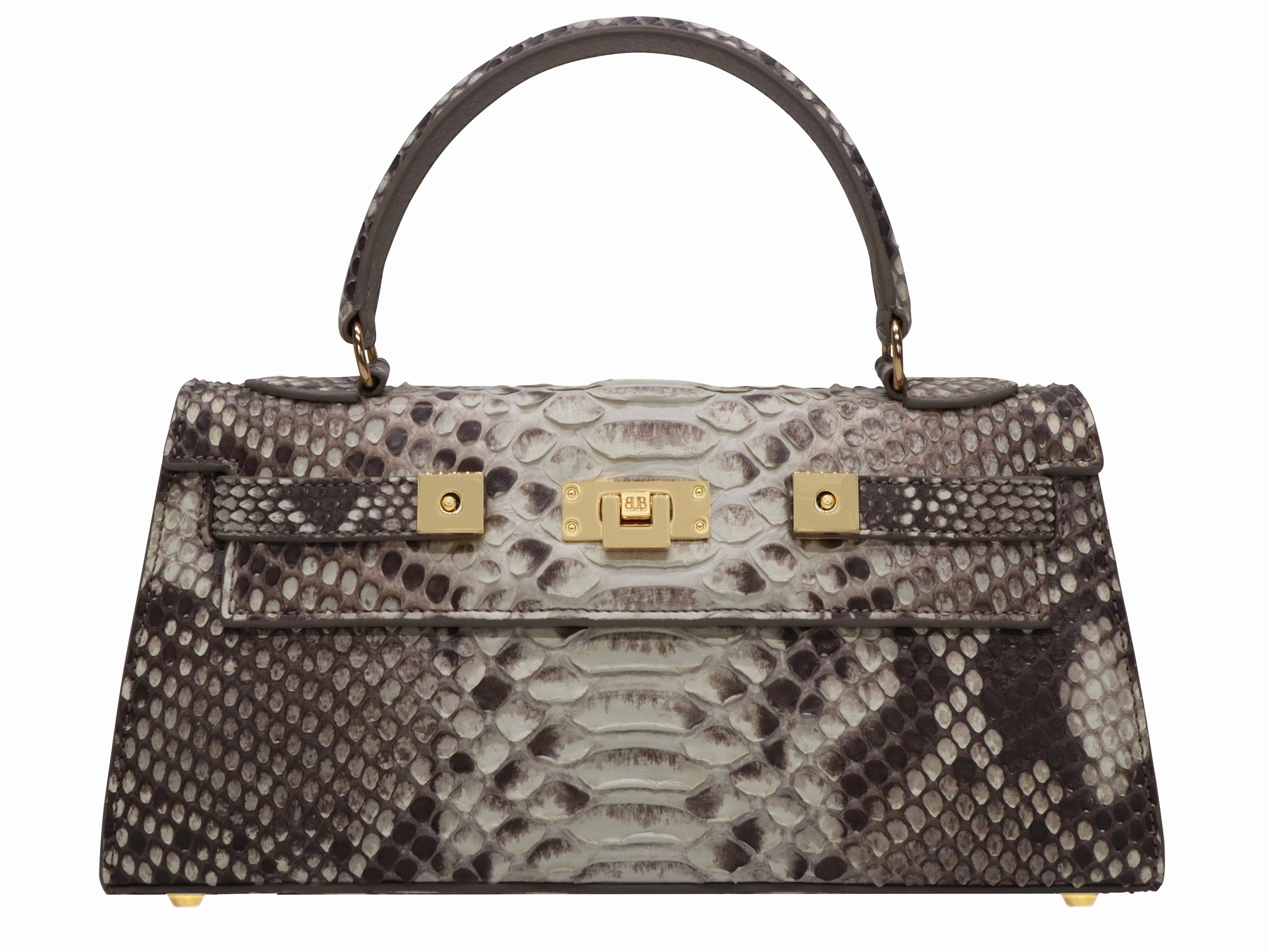 Effortless Style Durable Travel Maya East West Pythonskin Handbag - Natural