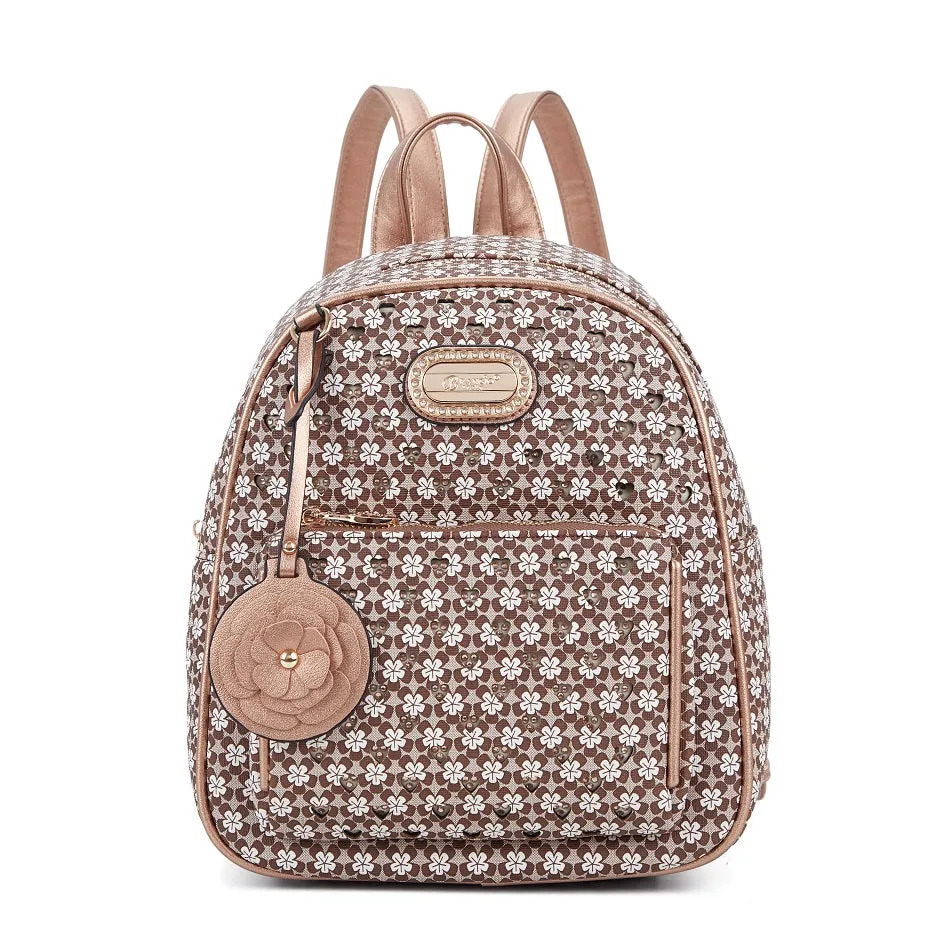 Fashion Detail Brangio Chic Floral Brown Backpack
