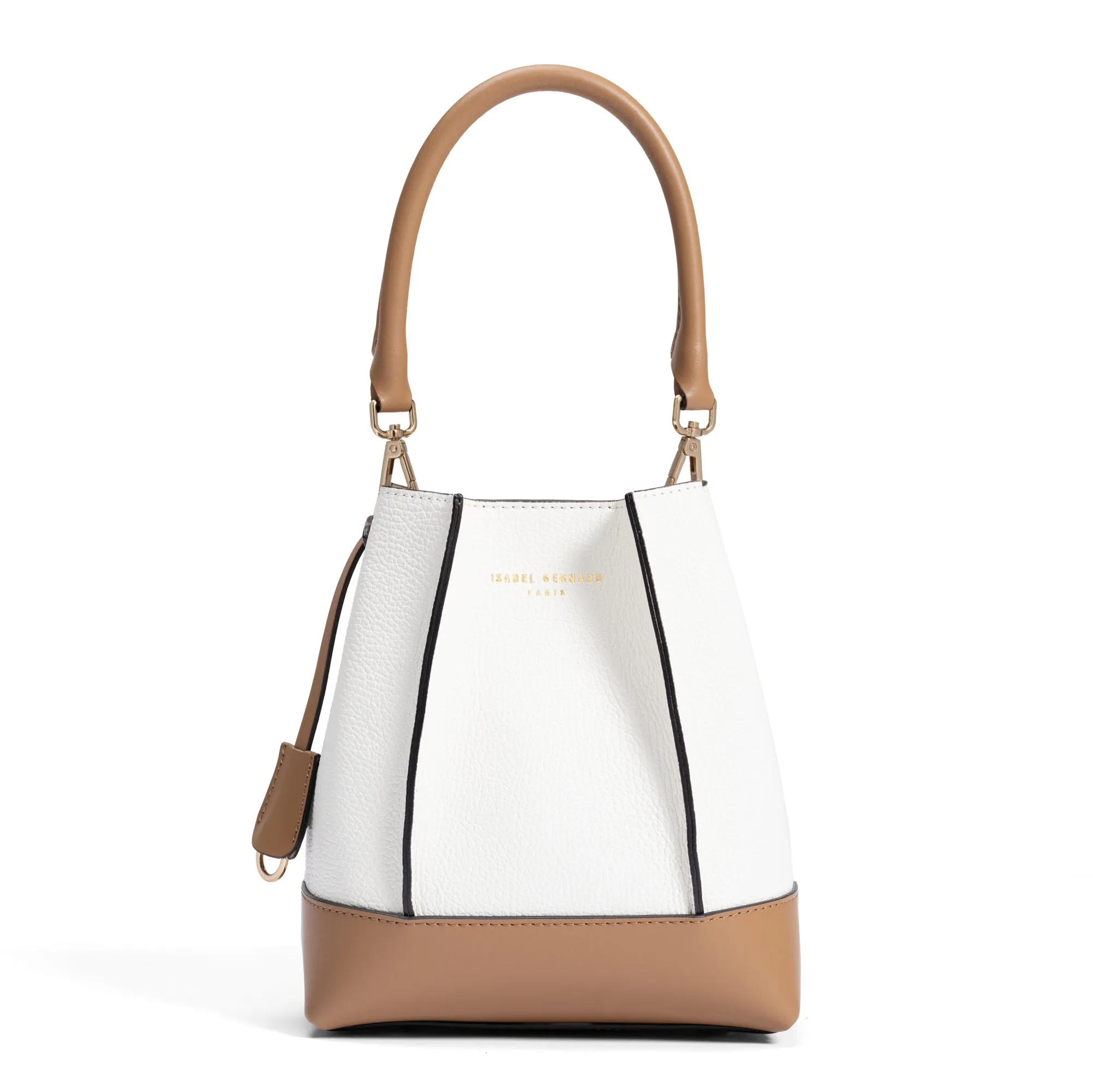 Femme Forte Minette cream calfskin leather handbag Magnetic Snap Sleek Organizer