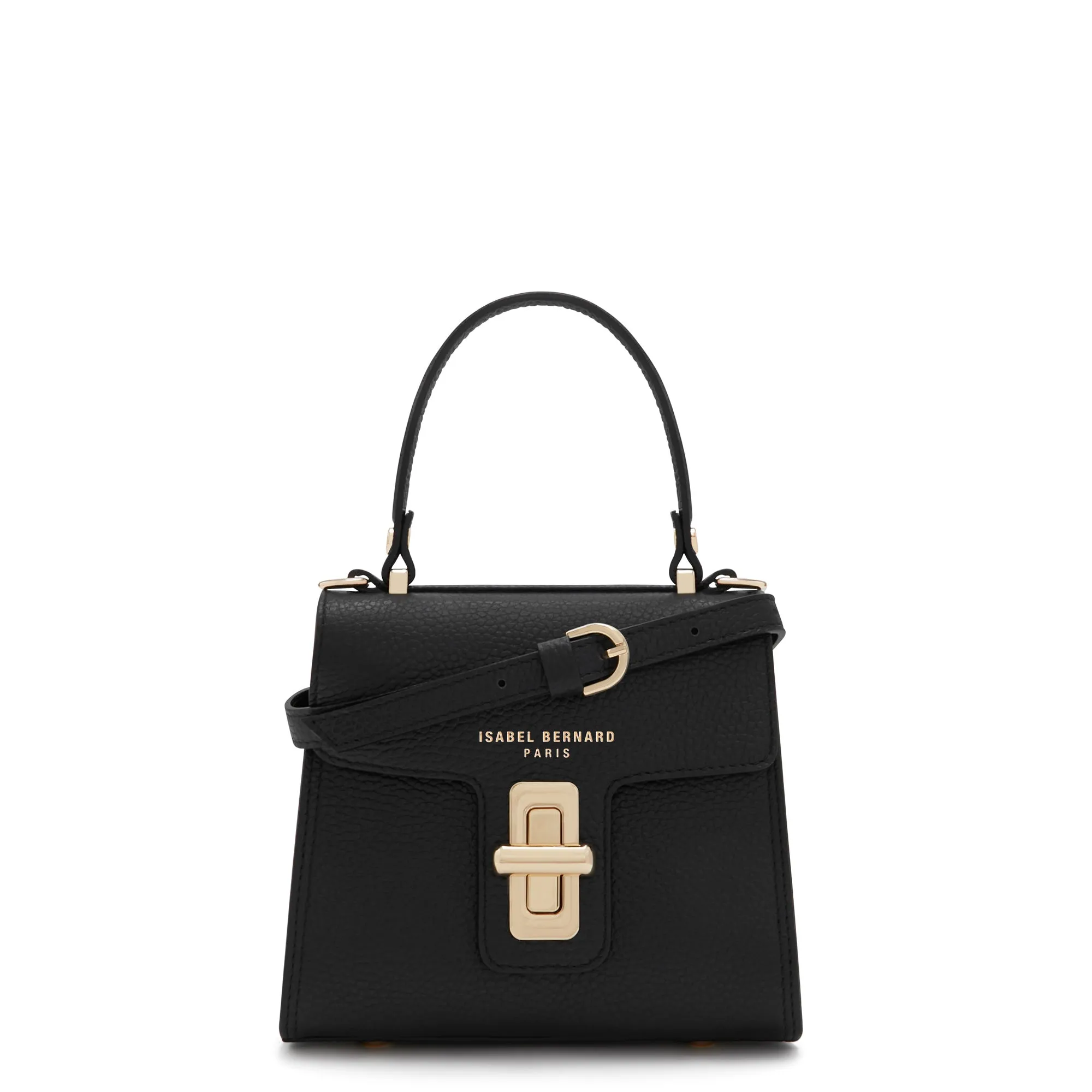 Weekend Escape Casual Carry Femme Forte Simone Mini black leather handbag calfskin leather