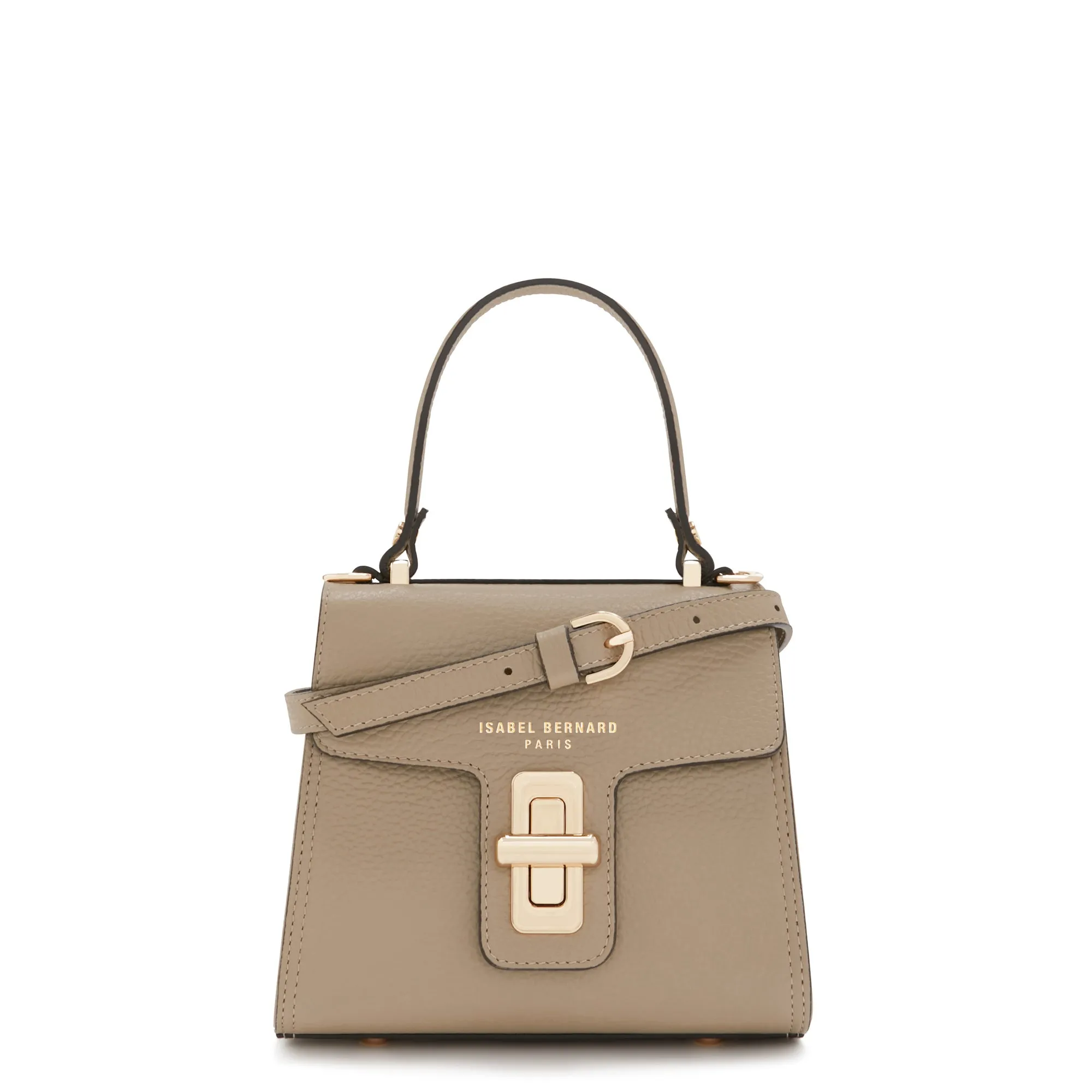 Casual Edge Commuter Choice Femme Forte Simone Mini taupe leather handbag calfskin leather