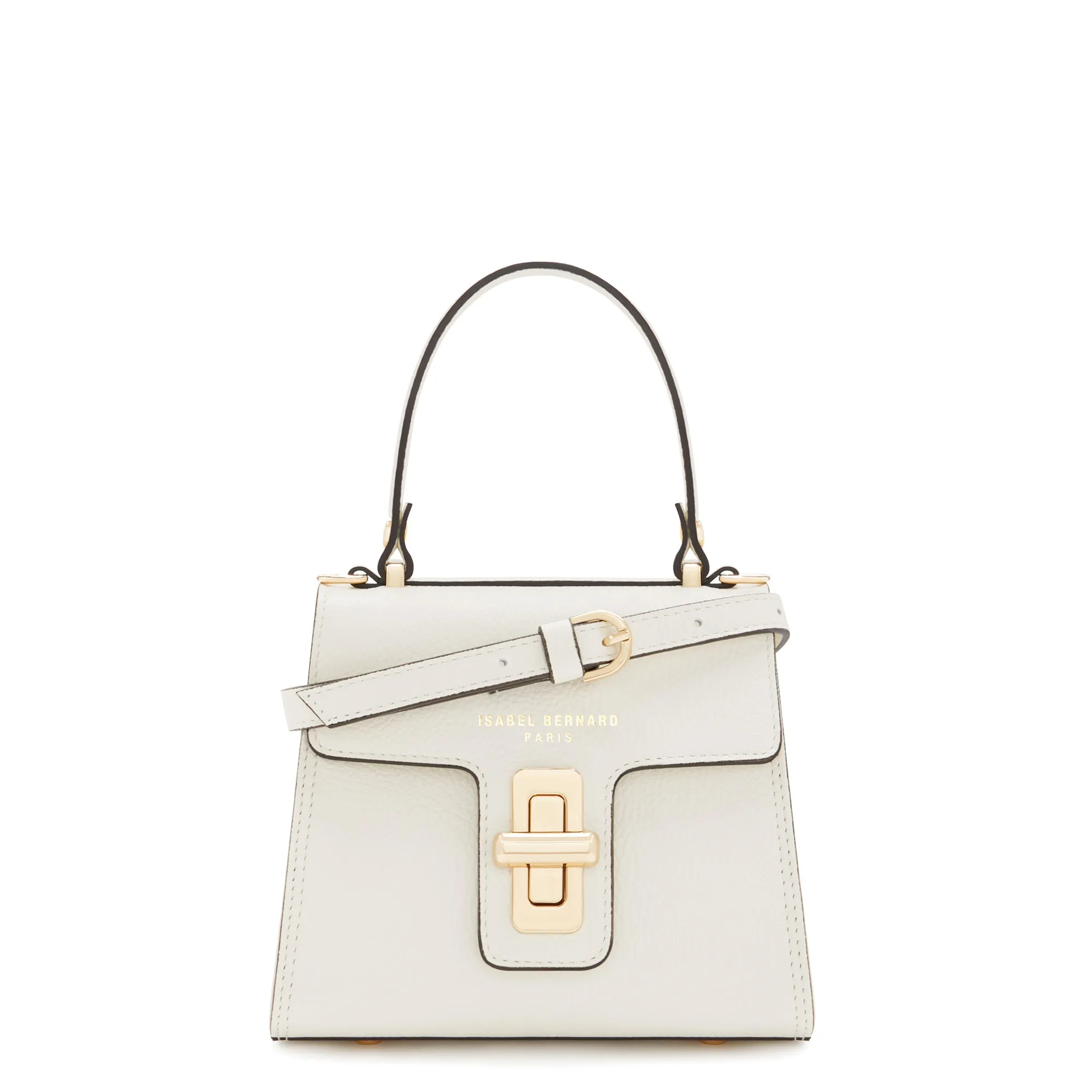 Travel Essential Femme Forte Simone Mini white leather handbag calfskin leather
