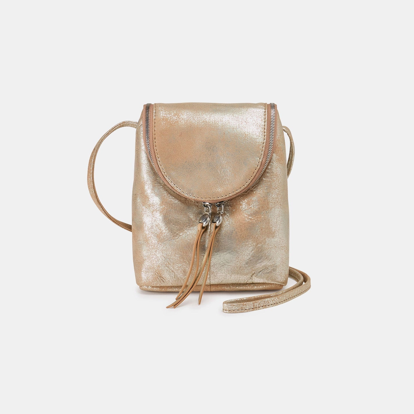 Fern Crossbody In Metallic Leather - Saddle Stardust Everyday Utility