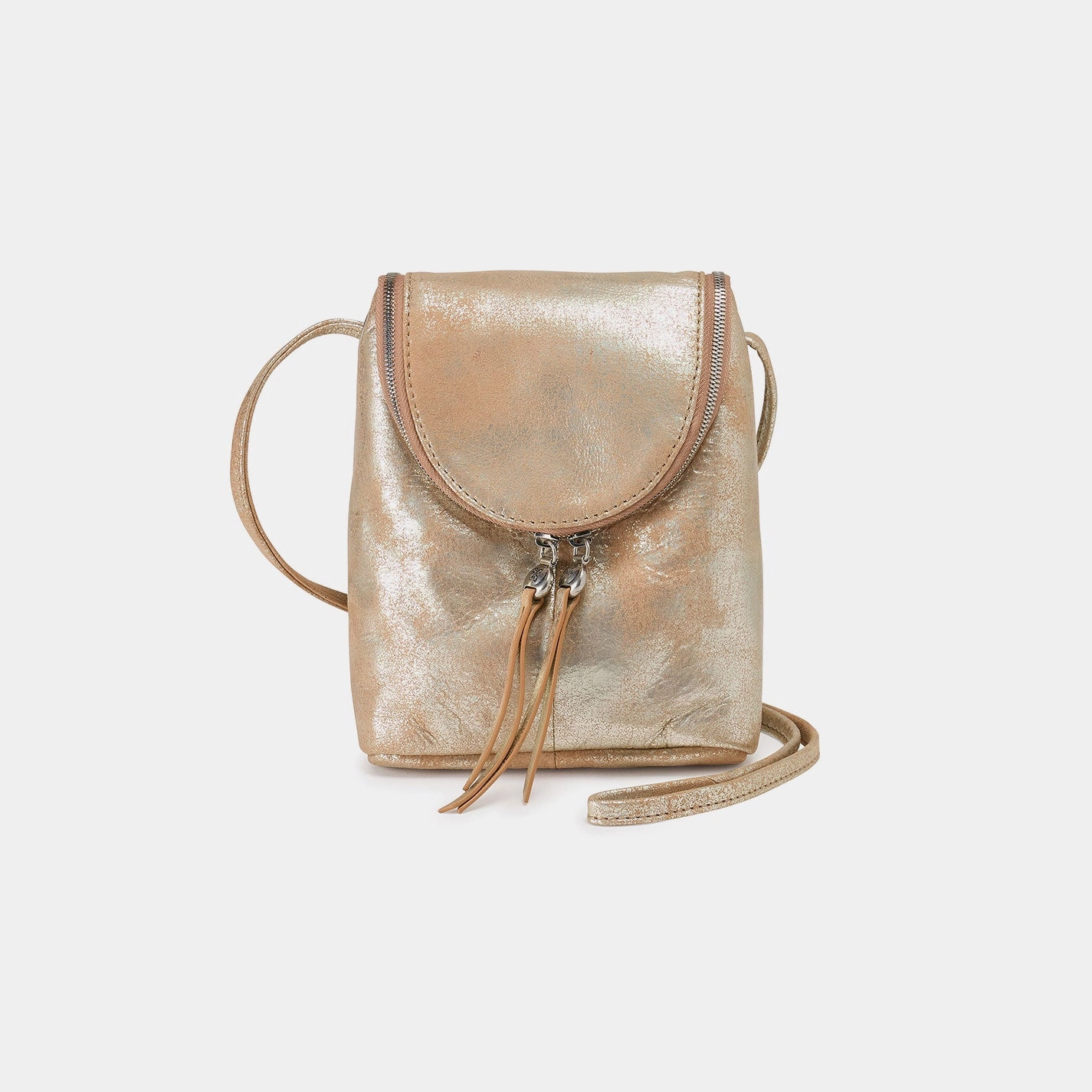 Fern Crossbody In Metallic Leather - Saddle Stardust Comfort Carry
