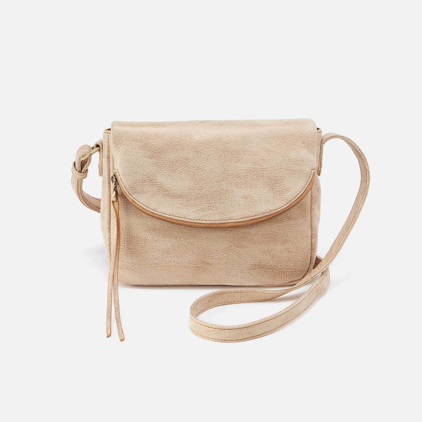 Fern Messenger Crossbody In Metallic Leather - Gold Leaf Portable Companion Urban practicality