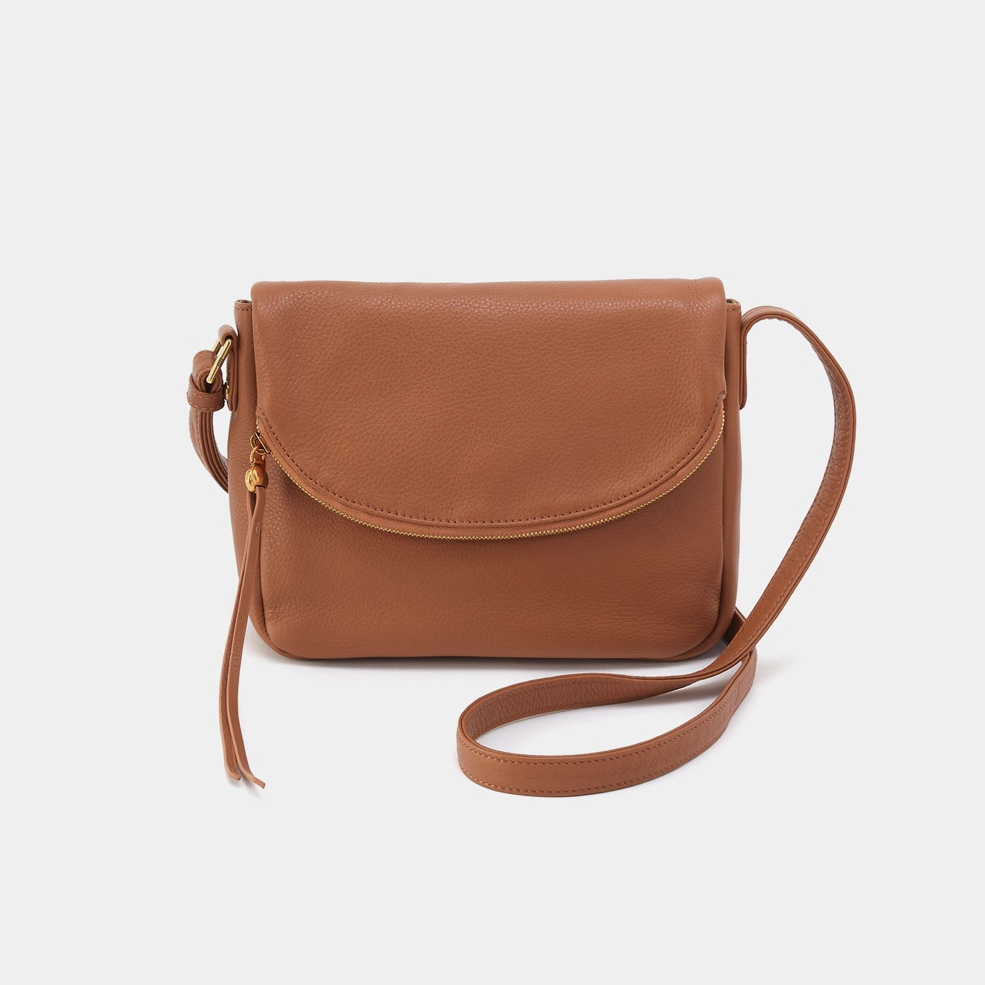 Comfort Carry Gear Fern Messenger Crossbody In Pebbled Leather - Warm Honey