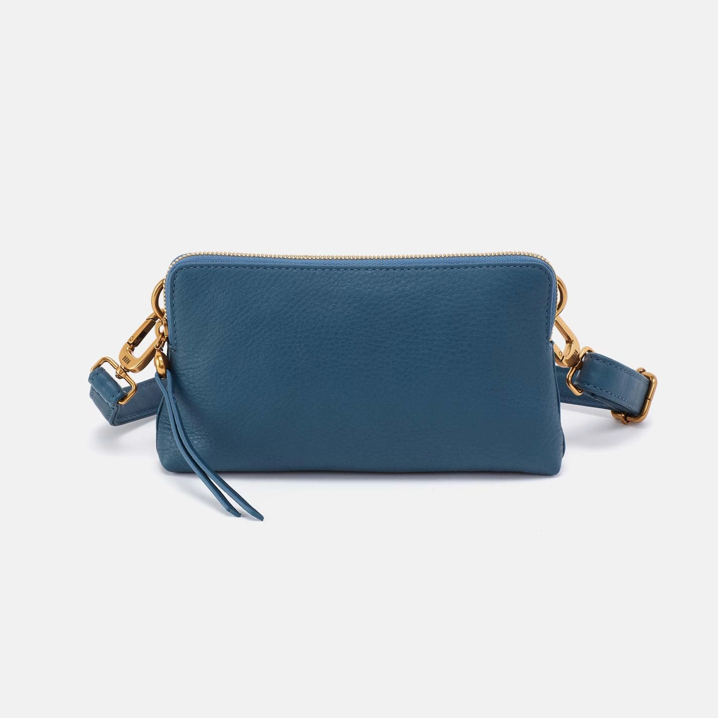 Modern Everyday Fern Slim Belt Bag in Pebbled Leather - Peacock Feather