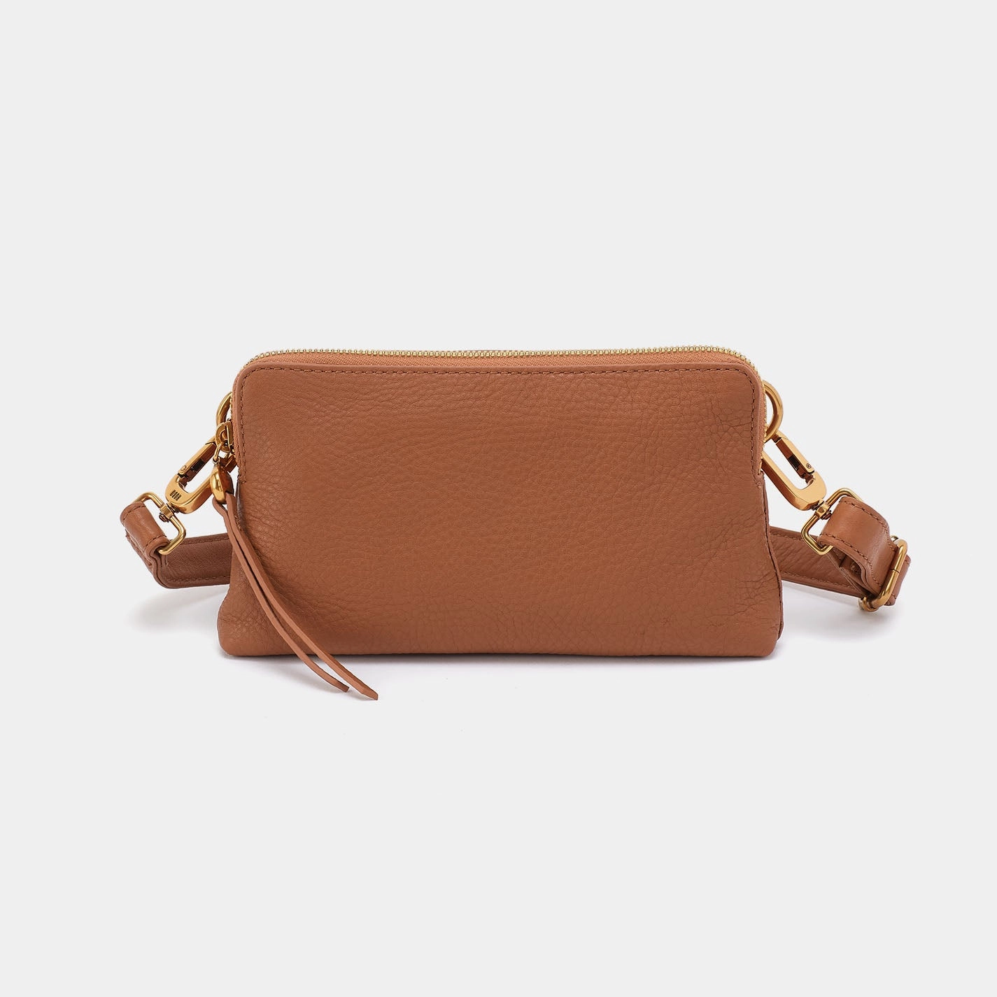 Classic Shape Sustainable Choice Fern Slim Belt Bag In Pebbled Leather - Warm Honey