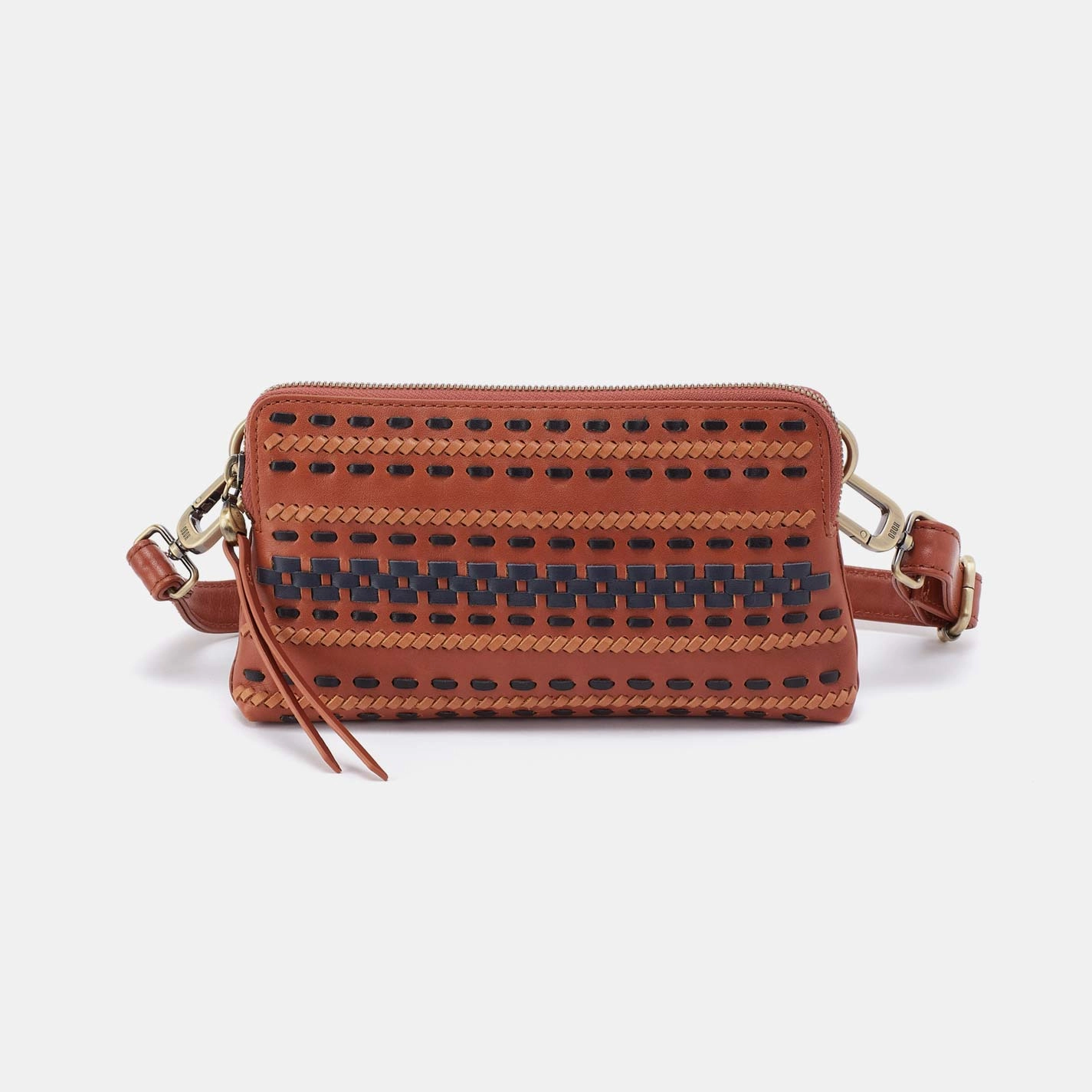 Fern Slim Belt Bag in Smooth Leather with Multi Stitch - Timberline A crossbody bag that is perfect for all-day use Elegant Lifestyle Fashion