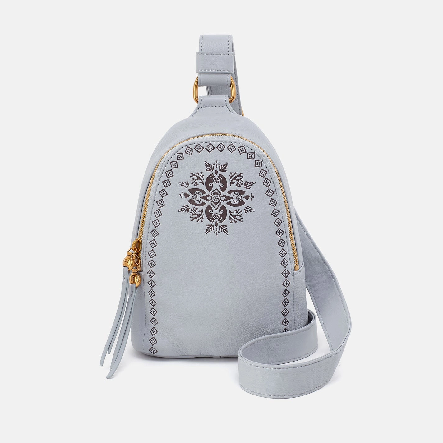 Modern Appeal Everyday Durability Fern Sling In Pebbled Leather - Blue Pearl