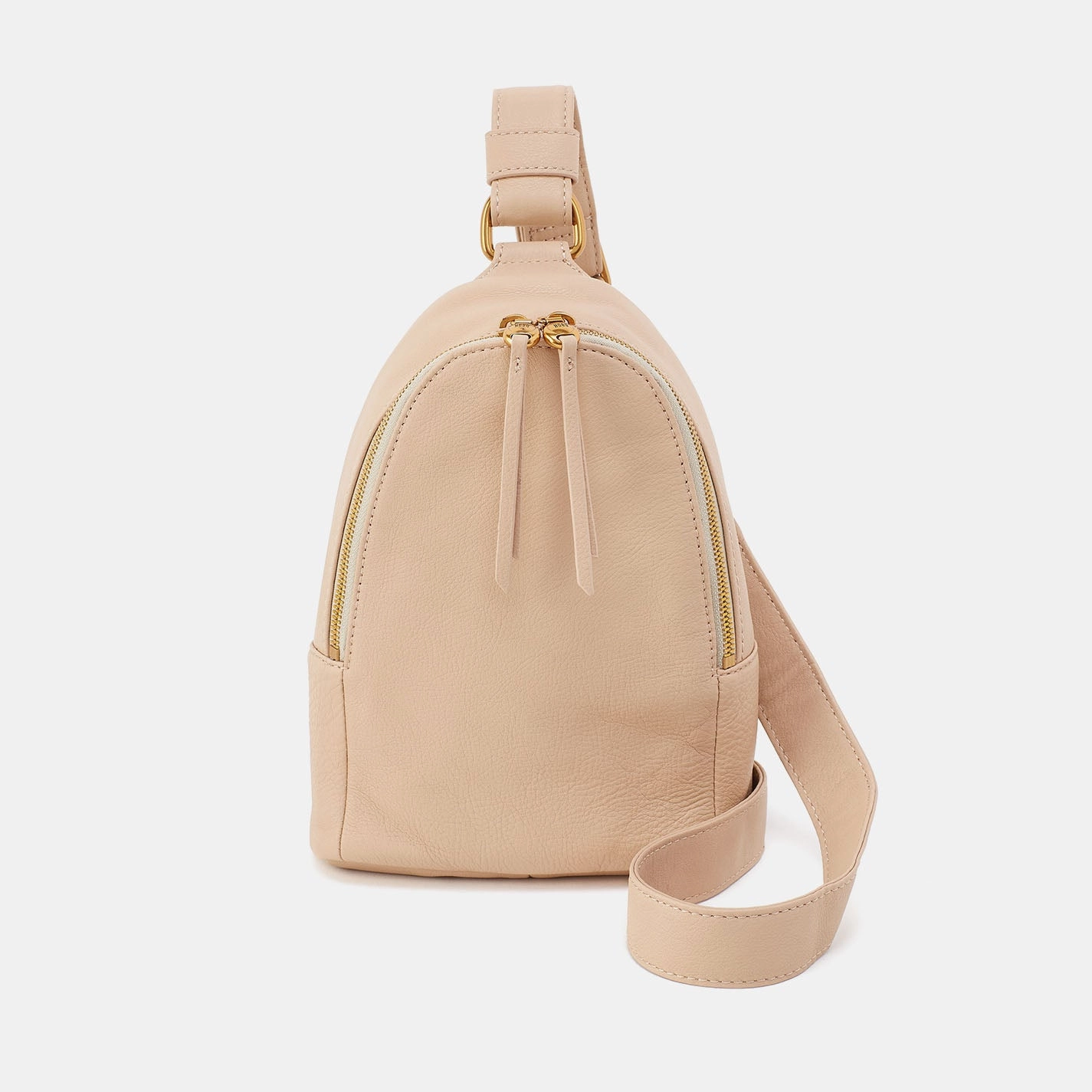 Minimal Utility Practical Accessory Fern Sling In Pebbled Leather - Linen