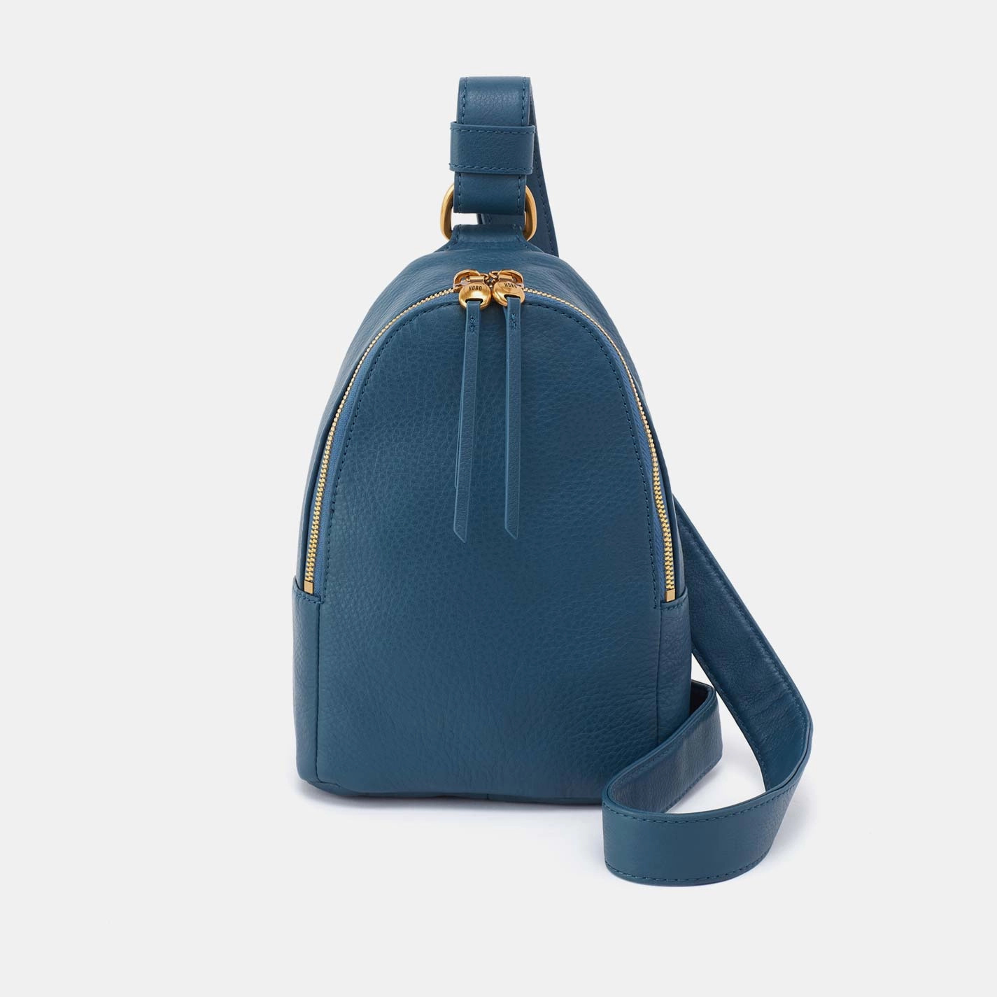 Fern Sling in Pebbled Leather - Peacock Feather Weekend Style