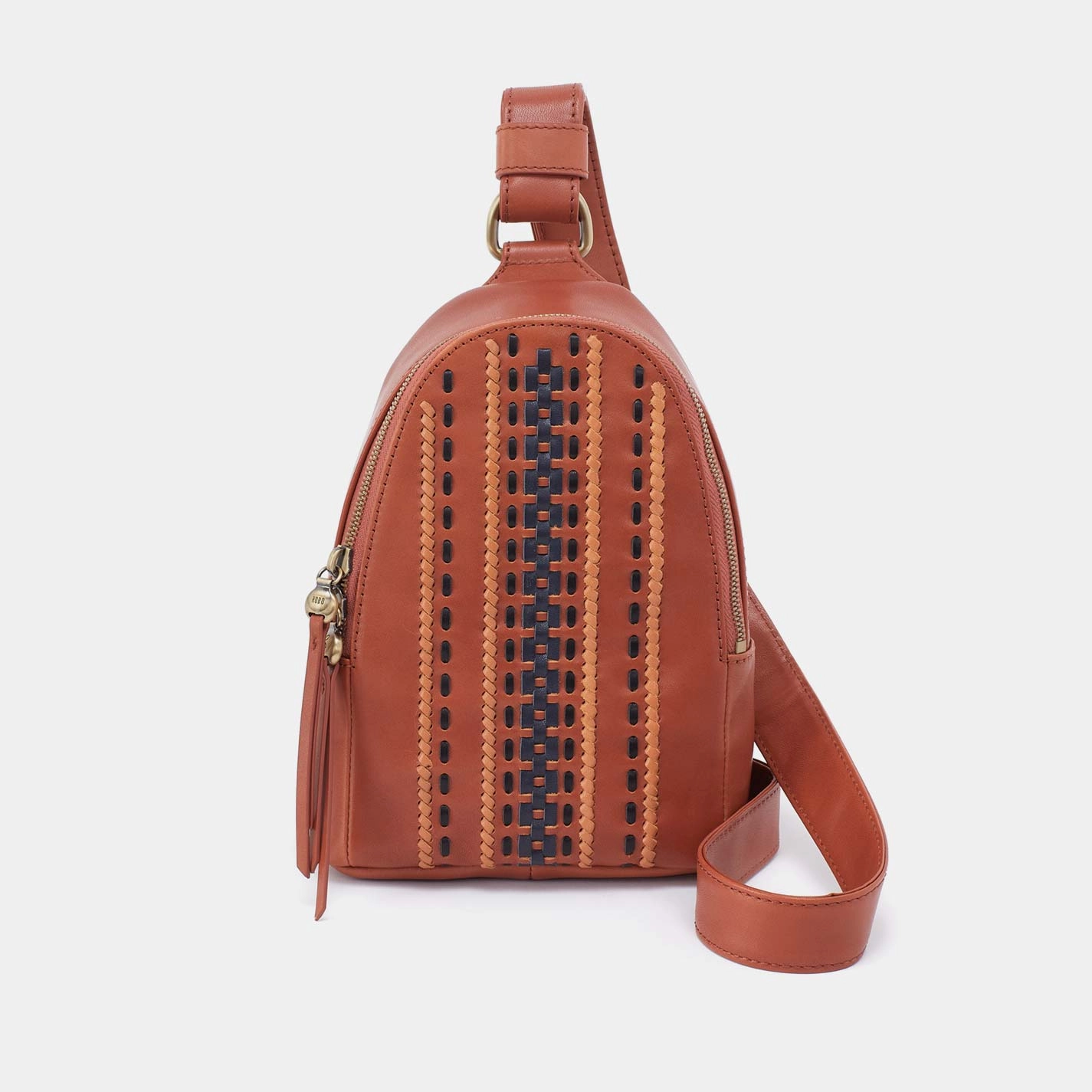 Fern Sling in Smooth Leather with Multi Stitch - Timberline Compact yet spacious enough to fit your daily essentials Hands-Free Carry