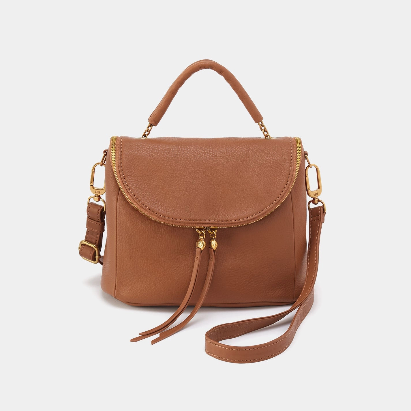 Urban Explorer Fern Top Handle Satchel In Pebbled Leather - Warm Honey