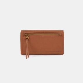 Lumen Continental Wallet in Pebbled Leather - Warm Honey Elegant Sophistication Premium Edge
