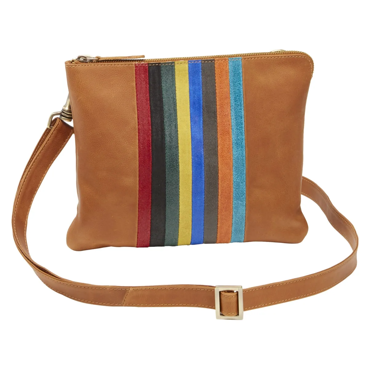 Iris Rainbow Flat Leather Crossbody Modern Lifestyle