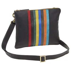 Iris Rainbow Flat Leather Crossbody Compact Storage Casual Utility