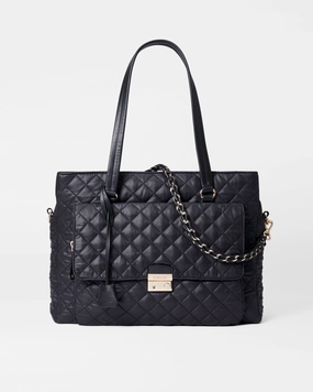 Black Crosby Lock Tote Simple Aesthetic Picnic Bag