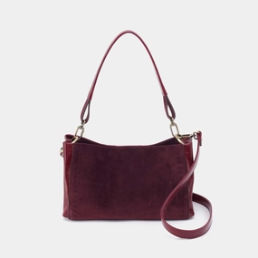 Seneca Shoulder Crossbody in Suede Leather - Prairie Garnet Compact Storage Sport Function