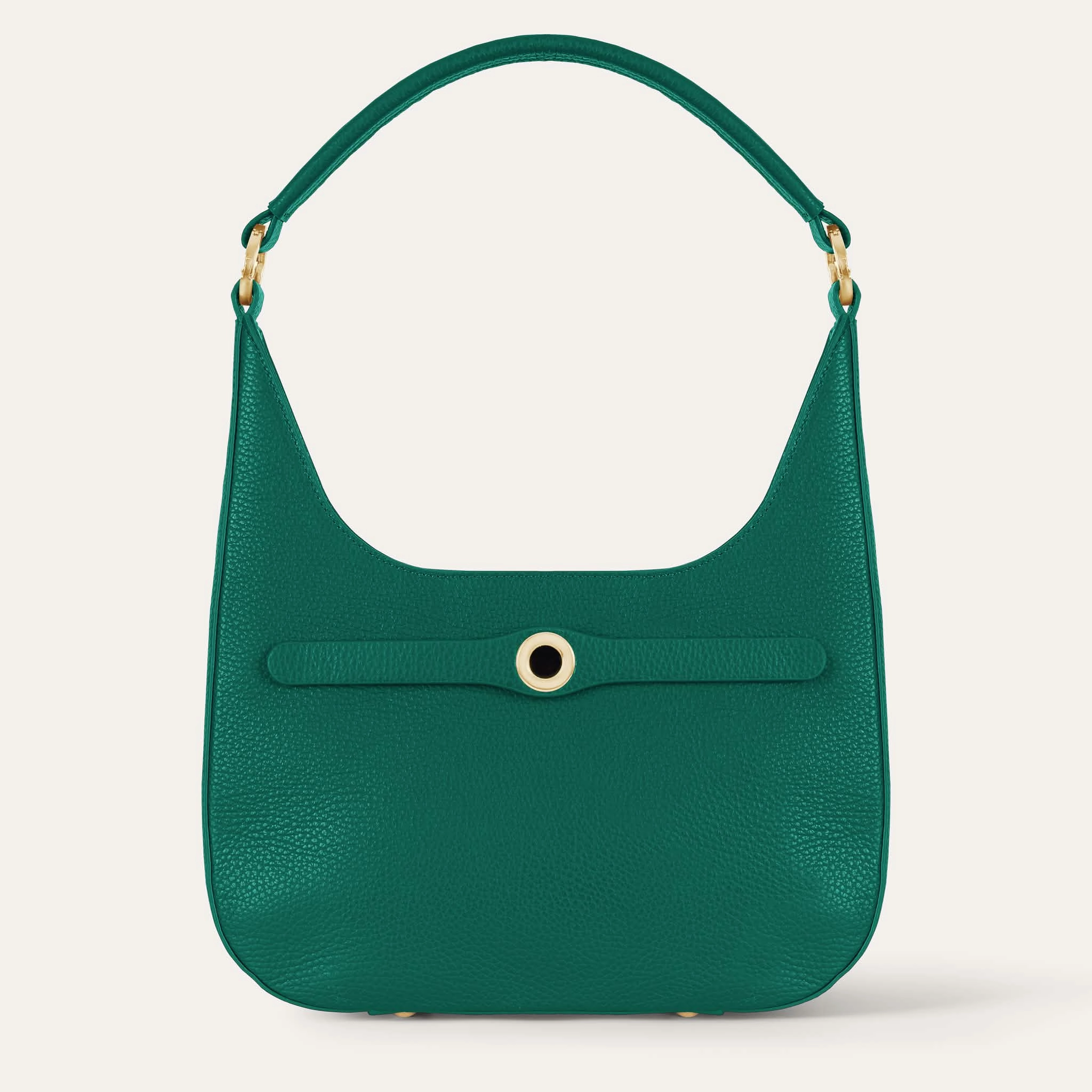 Florence Shoulder Bag | Evergreen with Gold hardware Elegant Touch Compact accessory