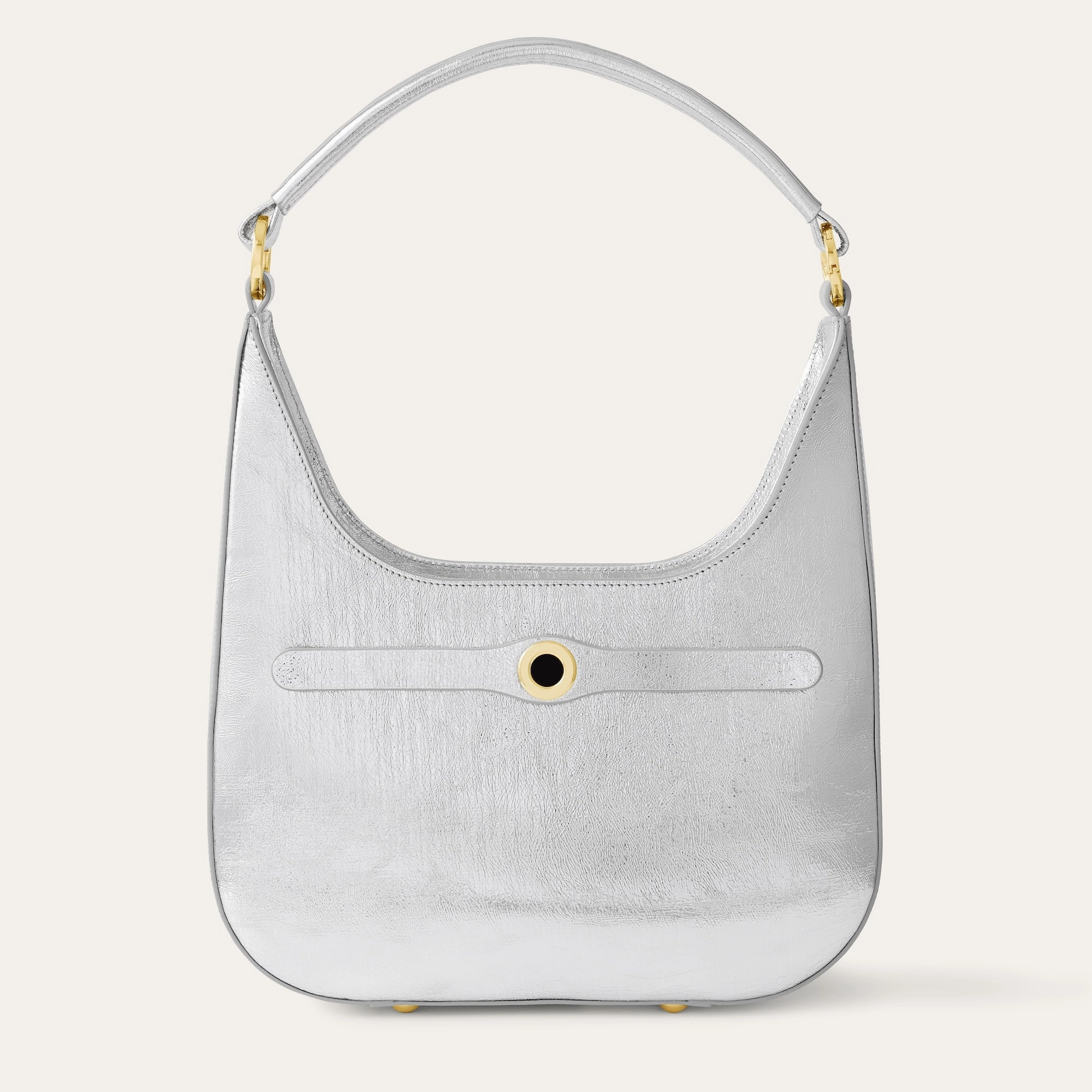 Florence Shoulder Bag | Metallic Silver with Gold hardware Minimalist Reliability