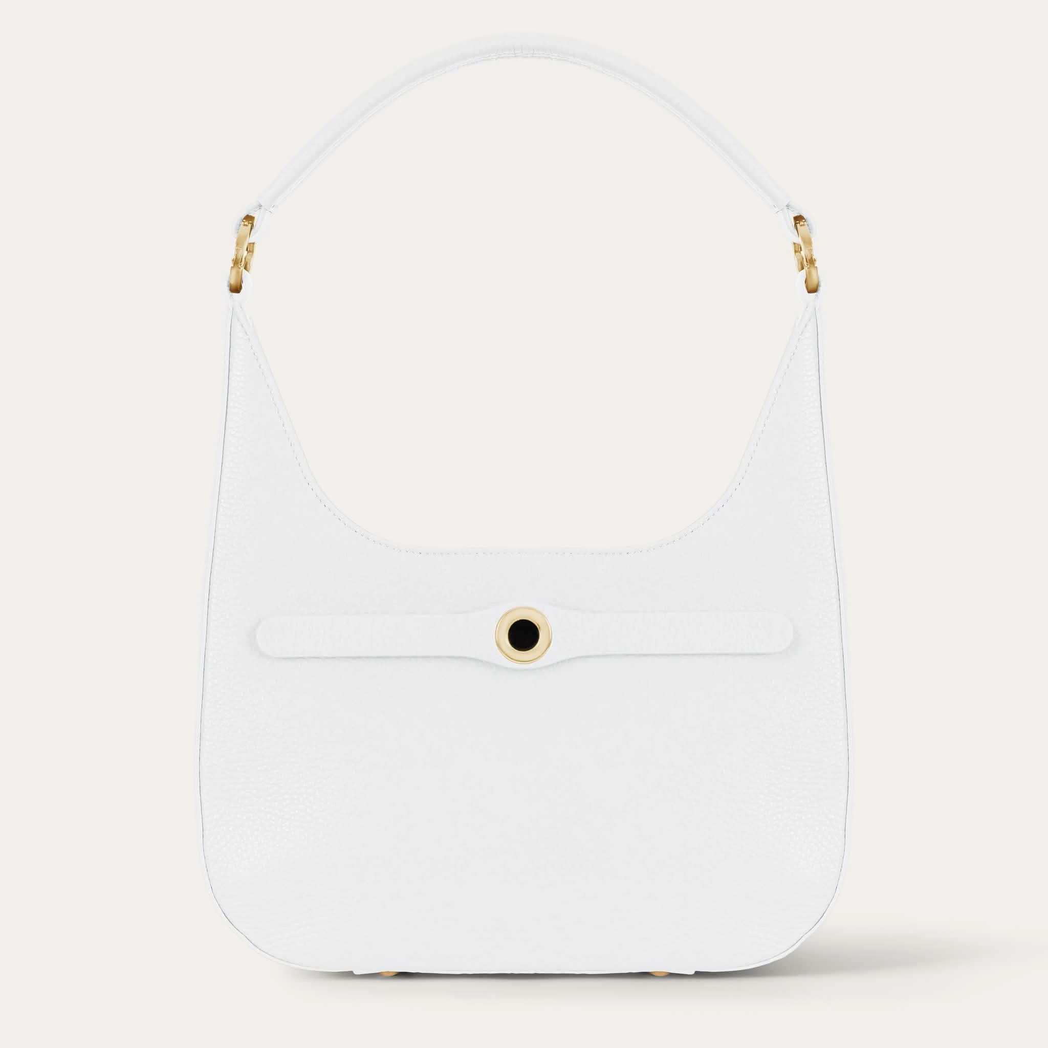 Flexible Organizer Durable Function Florence Shoulder Bag | White with Gold hardware