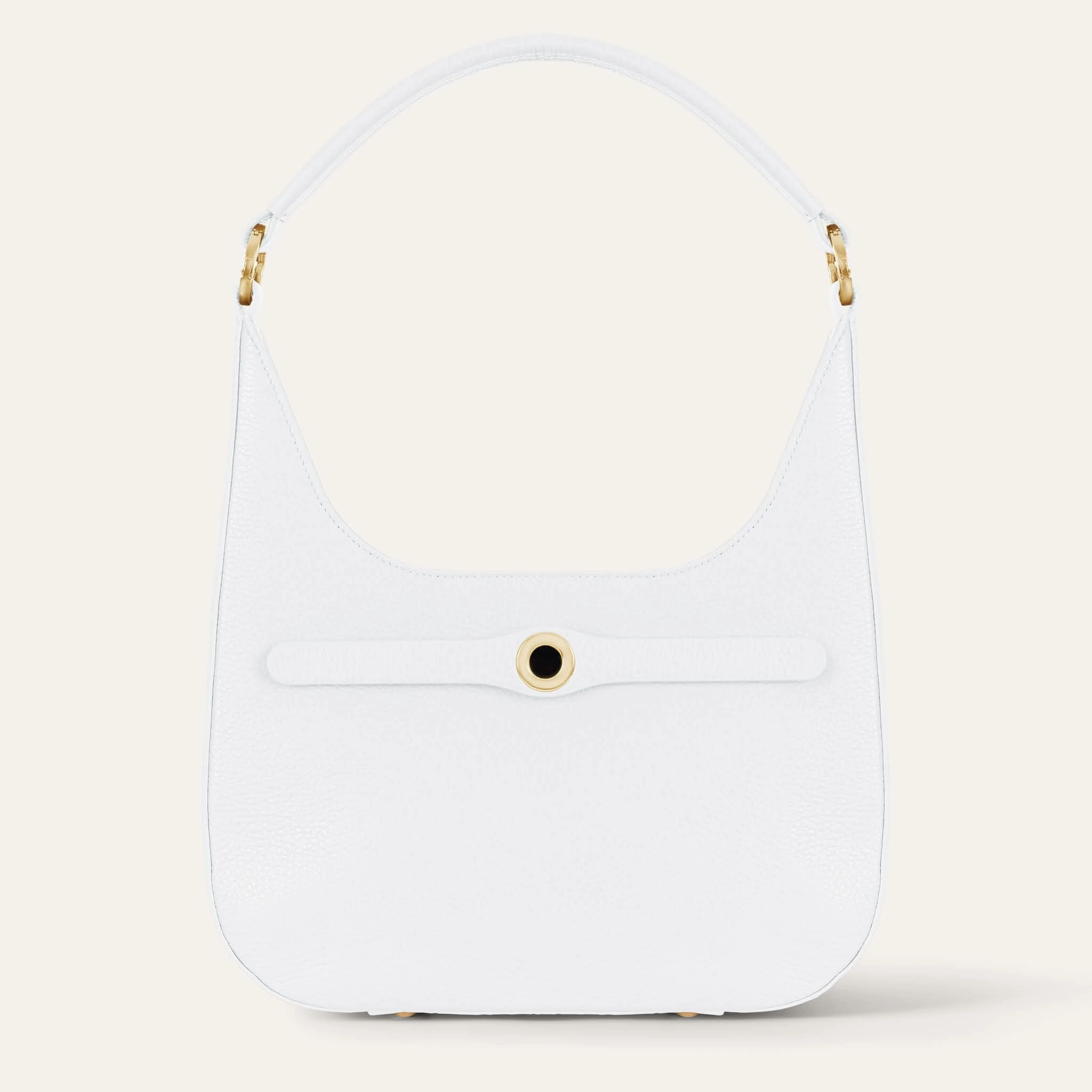 Versatile utility Florence Shoulder Bag | White with Gold hardware