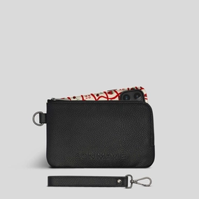 Phone Wallet Pouch in full-grain pebbled leather -- Black Compact Design Lightweight Design