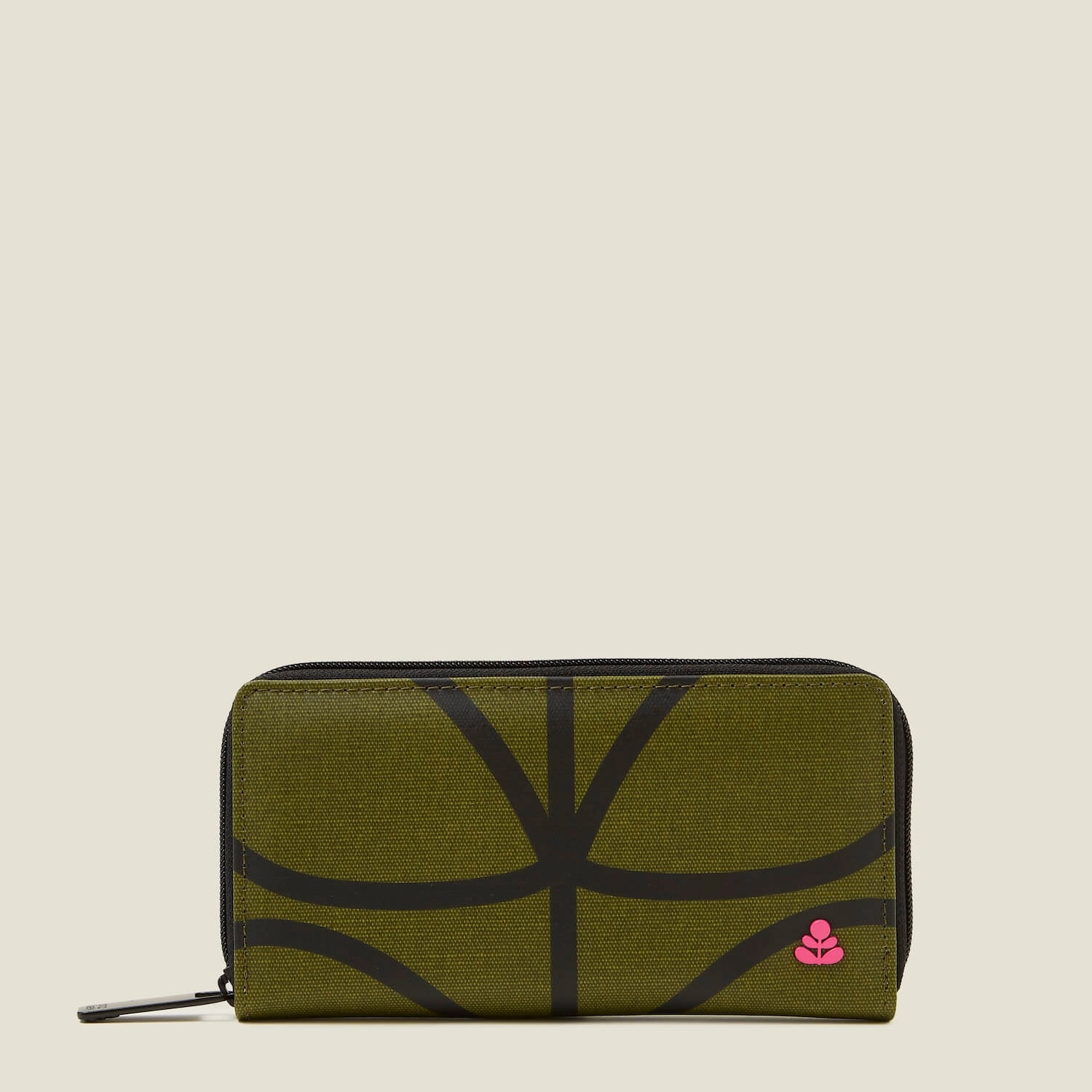 Smart Comfort Modern Design Forget Me Not Wallet - Giant Linear Stem Olive