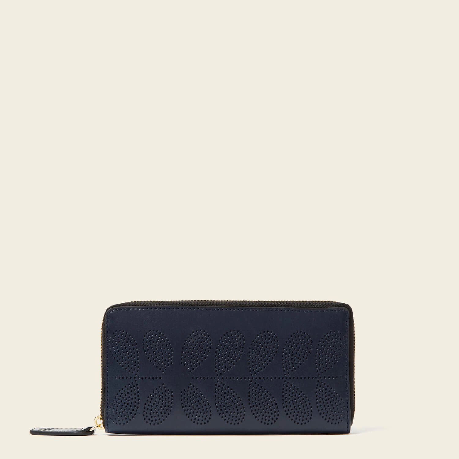 Forget Me Not Wallet - Navy Punched Flower Classic Travel